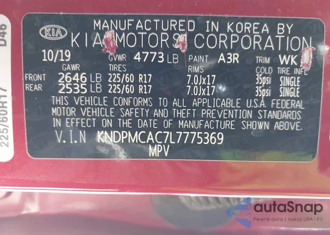 2020 Kia Sportage Lx from USA, damaged, VIN KNDPMCAC7L7775369